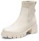 DREAM PAIRS Stivali da Donna Casuale Chelsea Stivaletti Tacco Medio Stivaletto Blocco Tacco,Size 40,Beige,SDAB2312W