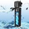 Filtre d'aquarium pour Bassins de 150-560 litres, 7W Anti-algues Clarificateur U-V Filtre Intérieur 1500L/h Pompe Submersible pour Aquariums d'eau Douce et D'eau Salée Cristal Clair Destructeur D'algu