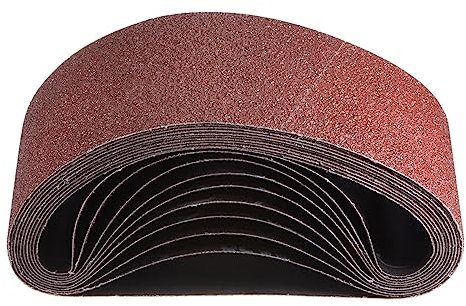 sourcing map 10Stk Schleifen Gürtel 102 x 610mm Bandschleifer Papier 60 Grit Aluminum Oxid Schleifband für Schleifen Polieren Holz Metall Malen