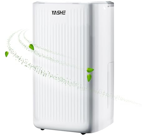 YASHE 12L luftentfeuchter elektrisch digitaler Feuchtigkeitsanzeige, 2L Tank entfeuchter elektrisch für Zuhause feucht, Büros, Keller, Badezimmer