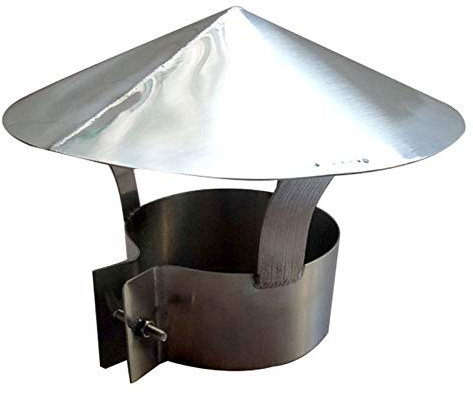 IBOWZ Sombrerete Chimenea Tapa de línea de Techo Acero Inoxidable 304 Ventilación Exterior Tapa de ventilación de Escape Tapa de Viento de Caldera Tapa de Lluvia para Chimenea, 120 mm