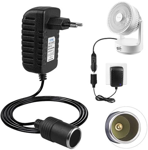 Niaetuto Adaptateur Allume Cigare Prise Secteur,12V 3A Convertisseur Allume Cigare Prise Electrique,Transformateur AC à DC,Adaptateur Converter pour Voiture,Navire,Ménage(100-240V à 12V,36W)