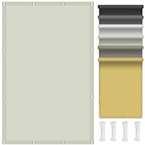 Sonnensegel Sonnenschutz Garten Balkon 2 x 10 m Segeltuch Pergola, Wasserdicht 98% UV Schutz inkl Befestigungsseile für Garten Terrasse, Elfenbein