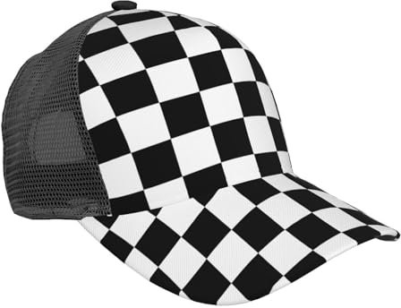 Basecap Schwarz Und Kariert Freizeit Basecap Original Trucker Baseballcap Vintage Baseball Cap Für Auf Reisen, Reisen, Running