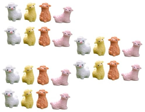 BESPORTBLE STK Alpaka-Ornamente Tiermodell Mini-Tierfiguren- Miniatur-Schaffigur Niedliche Tierfigur Cartoon Dekofigur Spielzeuge Mini-Harzdekore Miniatur-Alpaka aus Kunstharz