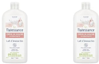 Natessance - Crème de douche hydratante Lait d'ânesse 500ml (Lot de 2)