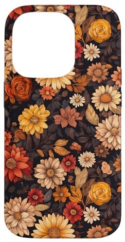 iPhone 14 Pro Aesthetic Autumn Leaves And Flowers Fall Case