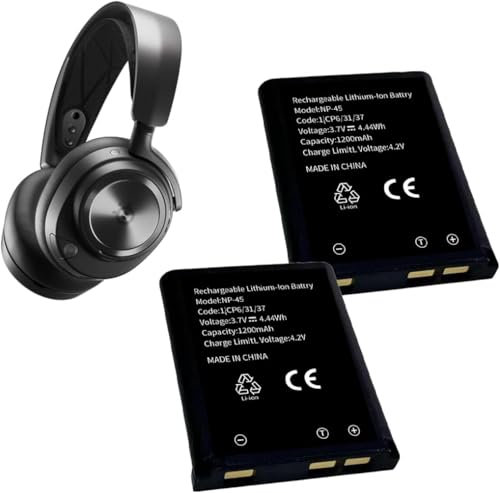 2 pilas NP-45, compatibles con auriculares Steelseries para Arctis Nova Pro Wireless Multisystem Gaming Headset para Xbox para batería Playstation