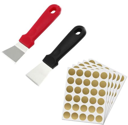 Kitchen Scraper Set - 2pcs Oven Scraper Hob Scraper and Sticker Scraper, Ergonomic Handle Ideal for Kitchen Grease Removal Sticker Adhesive Remover Fridge Defrosting。