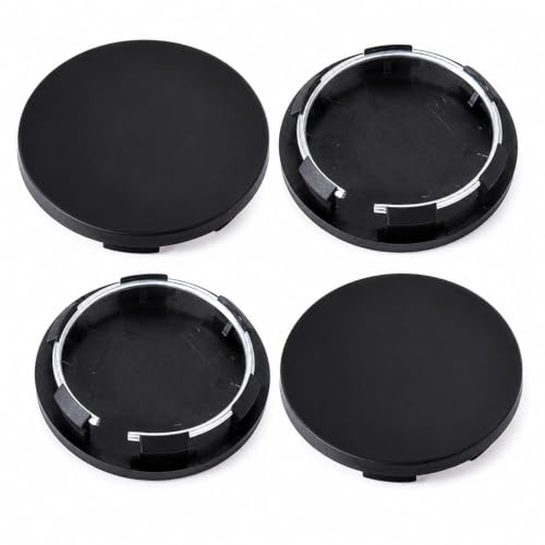 Codulu Universal 50 mm Radnabenkappen, Radkappen, Radkappen, Reifenverkleidung, Auto, Schwarz, 4 Stück