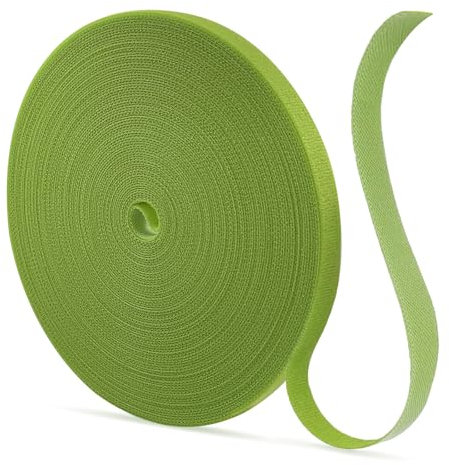 L&W Luck 12mm Pflanzenbinder Klett,Verstellbar Pflanzen Klettband Selbstklebend,Klettband Garten Outdoor Grün,Pflanzen Fixierung Kabel, Band Zum Festbinden von Pflanzen,Baum (12mmx20m)