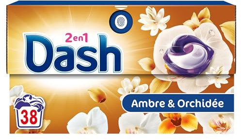 Dash 2en1 PODS, Lessive En Capsule, 38 Lavages, Souffle Précieux, 3 SEMAINES DE FRAÎCHEUR* AVEC L’ADOUCISSANT LENOR, Fabriquée En France, Dash 2in1