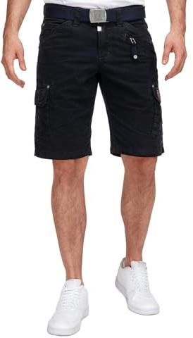 Timezone Herren Cargo Bermuda Shorts Regular RYKERTZ Short Mid Waist Regular Fit, Größe:W 36, Farbe:1202-30056 Washed Ink Blue