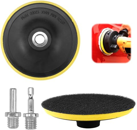 2 Stück 5in/125mm Schleifteller Klett, Schleifteller Polierpad mit M14 | Gewinde für Schleifmaschine/Poliermaschine/Elektrische Bohrmaschine, Verwendet für Automobil/Holzbearbeitung/Marmorpolieren