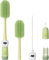 4 in 1 Set Wasserflasche Reiniger Bürste Silikonbürste Silikon Flaschenbürste schonend und kratzfrei Flaschenbürste Silikon Zum Reinigen Von Babyflaschen Und-Bechern (grün)