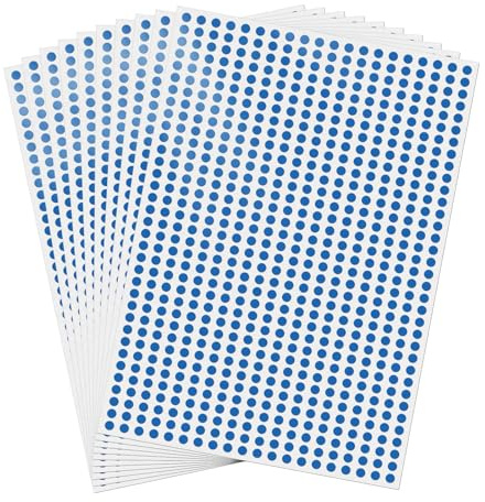FINDAT 7000 Stück, 6.3 mm Klebepunkte Runde Punktaufkleber Etiketten Blau | Selbstklebend, wasserfest, Vinyl, Kalender, Büro, Schule, Farbcodierung, Markierungspunkte