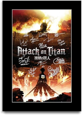 HWC Trading Attack on Titan Geschenke Gedrucktes Signiertes Autogramm Poster für Fans von Fernsehn Memorabilien (ID-002814) - A4 Nur Druck