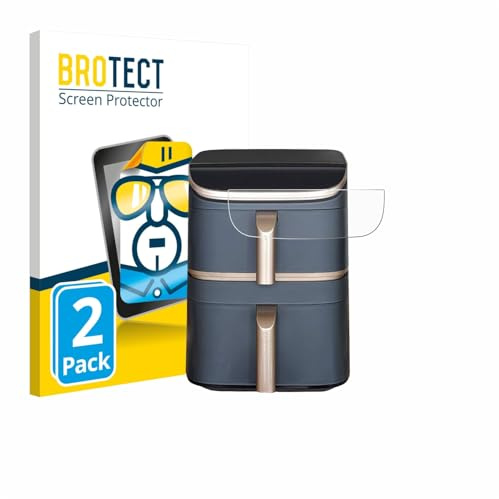BROTECT Schutzfolie für Cosori Turbo Tower Pro | 2 Stück Transparenter Displayschutz Made in Germany Klare Displayschutz-Folie Clear Einfache Montage Case-Friendly