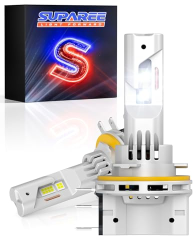 SUPAREE H15 LED Headlight Bulbs 12V H15 LEDBulb Canbus 6500K 12000LM 50W | H15 Headlight Bulb Conversion Kit with Cooling Fan IP68 1:1 Halogen Size Plug and Play 2Pcs
