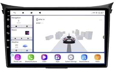 Car Stereo Carplay Radio de Coche para Hyundai i30 Grand Elantra Grant 2011-2017 HD Pantalla Tactil Radio Reproductor Reproductor de Internet, Bluetooth, WiFi, 4 Nuclear 1G+16G