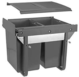 Pull Out Kitchen Waste/Recycle Soft Close Bin for 450mm Cabinet - Hinged Door Unit (20L + 20L)