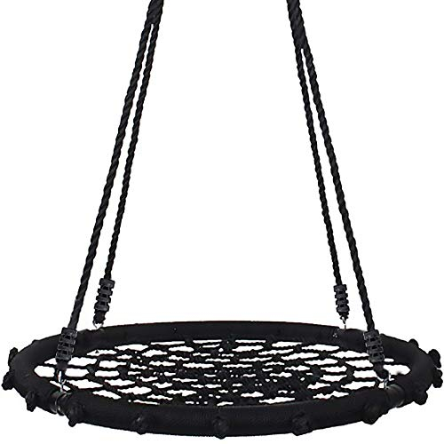 Yorbay Balançoire en Corde pour Enfants Capacité de Charge 300 kg (Ø 120cm, Noir)