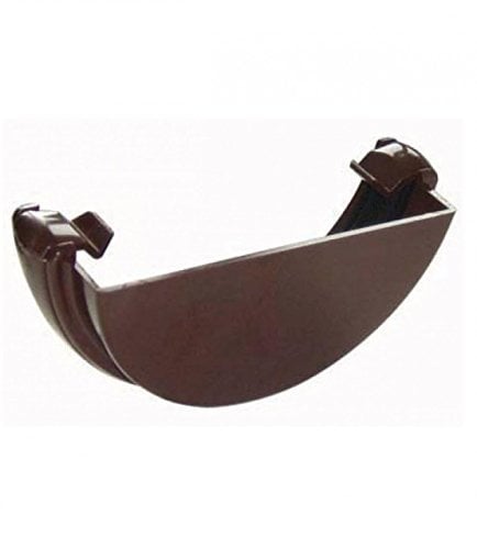 FLOPLAST 112mm Half Round Gutter External Stop End - Brown