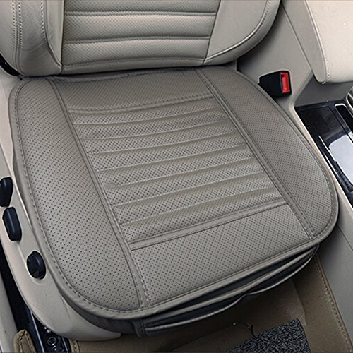 Auto Kissen,Autositz Schutz,Komfortabel und atmungsaktiv Four Seasons Allgemeine,PU-Leder-Bambuskohle atmungsaktiv Auto Innensitzkissenbezug Auflage Matte für Bürostuhl Auto Auto Supplies. Grau
