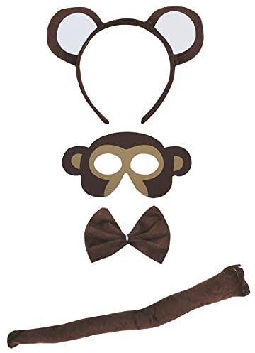 Petitebelle Stirnband Bowtie Schwanz Maske 4pc Kostüm Einheitsgröße Affe