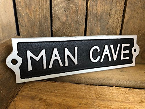 Antique Black Cast Iron Wall Garden Garage Gate Door Sign Plaque Man Cave