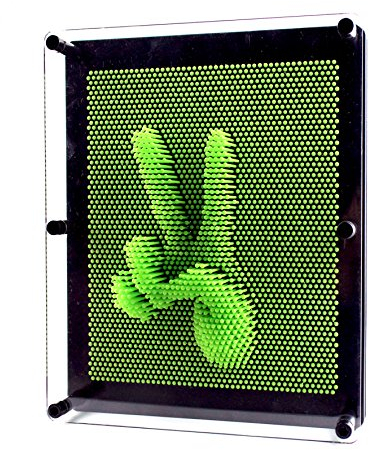 Aideal Pinart Sculpture 3D - Planche à ongles - Jouet pour réduire le stress - Gadgets de bureau - Jouet intelligent, pour enfants et adultes - 25,5 x 21 x 5,7 cm - Vert