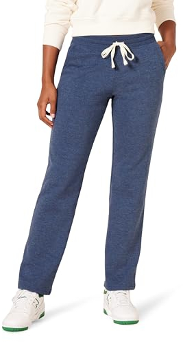 Amazon Essentials Pantaloni Tuta Da Donna A Gamba Dritta Con Coulisse, In Pile (Disponibili In Taglie Forti) Donna, Blu Marino Puntinato, M