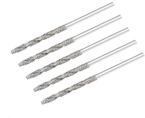 sourcing map Brocas de diamante de 1,7 mm de acero de alta velocidad para conchas de mar de vidrio, azulejos de piedra, 5 piezas