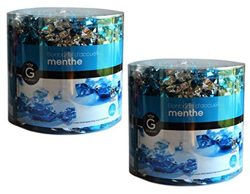 Mini bonbons d'accueil Gilbert - Lot de 2 x 1,4 kg Bonbon Menthe, Mini bonbons pour salle s'attente, guichet réception client, cabinet médical accueil magasin