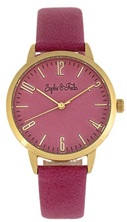 Sophie and Freda Vancouver Women's Quartz Pink Genuine Leather Gold Watch SAFSF4903