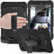 CLARKCAS Custodia per Samsung Galaxy Tab A 10.1 2016 SM-T580/T585 con protezione dello schermo Bambini Antiurto Robusta Copertura Matita Holder 360 Cavalletto Mano Tracolla Nero