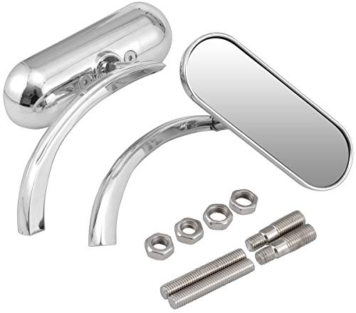 KATUR Motorrad Silber Chrom Custom Mini Oval Rückspiegel Hight Qualität Aluminium und Glas Spiegel für Harley Davidson Sportster Dyna Softail