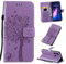 Zchen Funda Xiaomi Redmi Note 8, Funda Piel con Tapa Suave TPU y Cuero de PU Tipo Libro Billetera Resistente a los Golpes Carcasa para Xiaomi Redmi Note 8 (Gato-Morado)