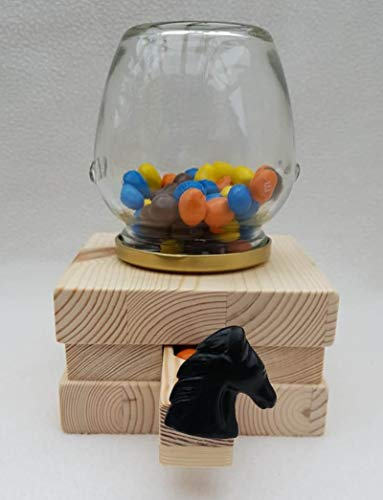 XL Bonbonspender aus Holz- Kaugummiautomat- Süßigkeitenautomat- Candyspender- Unikat- Top Geschenk-mit Pferd