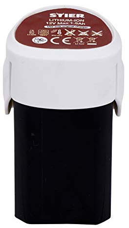 STIER Li-Ionen-Akku für Akku-Kartuschenpistole 3800N 12V Max. 1,5 Ah | Robustes, Handliches Design
