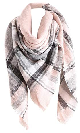 Jacyren Damen Schal Kariert übergroßer Quadratisch Deckenschal Herbstschal Winterschal Karo Tartan Streifen Plaid Muster XXL Oversized Fransen Poncho 40+ Farben Stil XXL Schals (Schal A11)