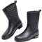 Hitmars Stivali Pioggia Donna Stivaletti Gomma Giardini Chelsea Bassi Lavoro Antiscivolo Ankle Boots Nero Numero 42 EU