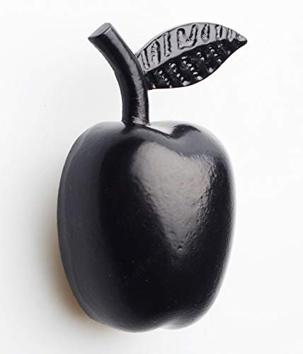 Castelion® Black Iron Apple Door Knocker | High Quality Home Accessories | Cast Iron Door Furniture with Black Powder Paint Finish | Easy to Attach | Unique Front Door Knocker | 11cm x 6xm