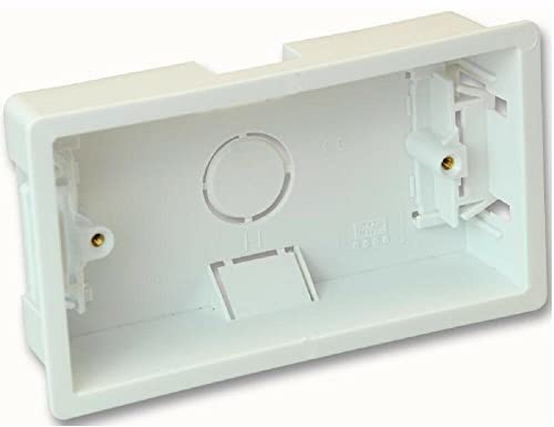 Mr Gadget's Solutions Dry Lining Pattress Back Box Double 2 Gang White Wall Flush Mount Pattress Socket box