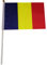 YCDtop 50 Piezas Fan Cheer Flag Rumania Bandera 14 * 21 cm poliéster Bandera Rumania Mano Bandera con Poste