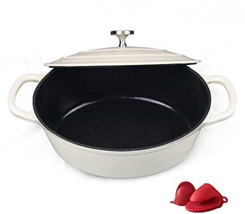 YLWX Casseruola A Induzione In Ghisa Smaltata Da Forno Olandese Da 3,77 L, Pentola A Cottura Lenta Cocotte (Color : Rosa)