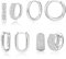 ALEXCRAFT Ohrringe Creolen Silber 925 Set Ohrringe Damen Hoops 925 Silber Cubic Zirkonia Silberne Strass Ohrringe Set Für Mehrere Ohrlöcher