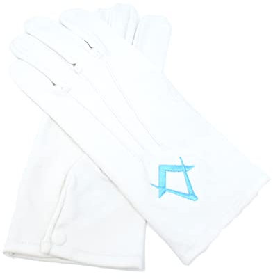 Uniform Store London Masonic Regalia Freimaurer-Handschuhe, 100 % Baumwolle, Weiß, mehrfarbig, One size