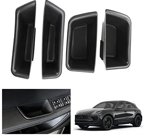 GAFAT Compatible avec Porsche Macan 2014-2023 2024 Boîte de Rangement pour Poignée de Porte, Porte-Boucle, Organiseur (Noir)