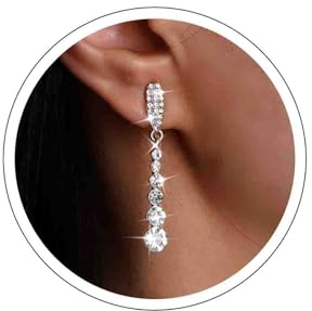 Atentuyi Hochzeit Strass Ohrringe Gold Lange Ohrringe Teardrop Cz Ohrringe Braut Kristall Ohrringe Diamant Lange Baumeln Tropfen Ohrringe Schmuck Für Frauen Und Mädchen